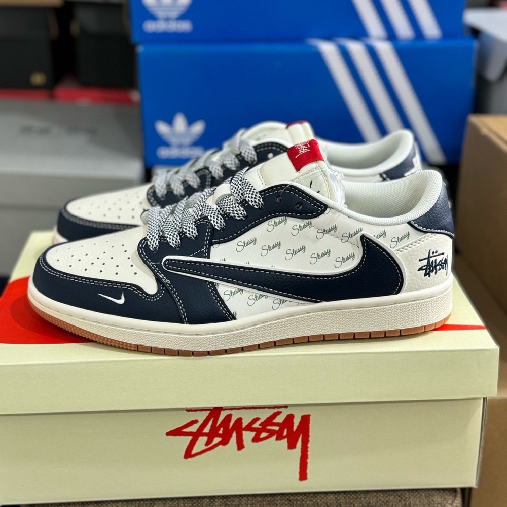 Jordan Blue and White Sneakers Classic Low-Top Design